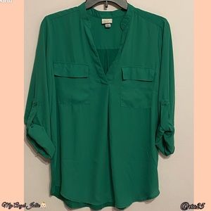 A New Day Women Blouse Size: Medium Color: Green